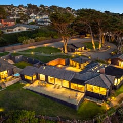 Distinguished Oceanfront Point Estate with Iconic Beach + Mountain Vistas